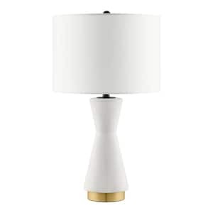 Melbourne 24 in. White with Gold Accents Ceramic Table Lamp