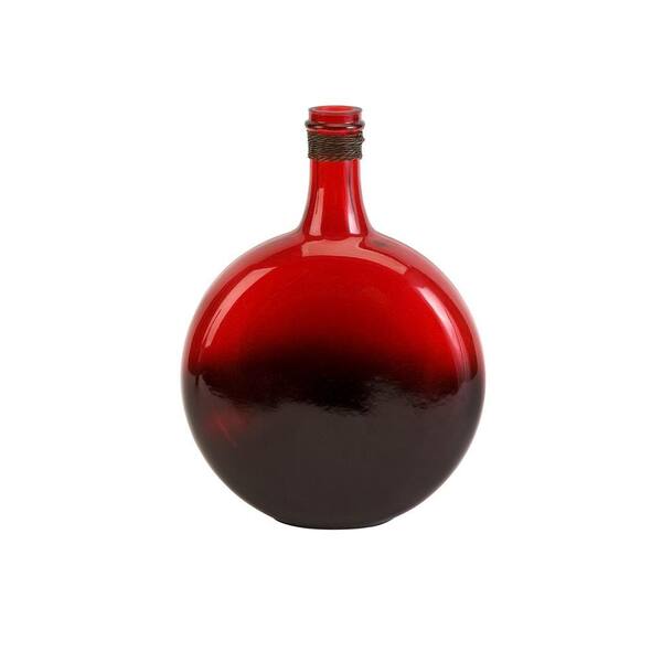 Filament Design Lenor 11 in. Glass Decorative Vase in Red