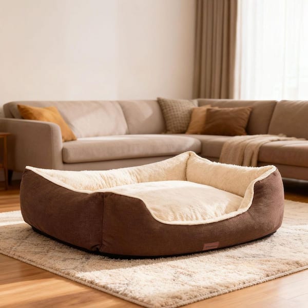 ペットハウス タイプB ブラウン XXXL VIVOHOME 44 in. Large Orthopedic Brown Dog Bed with Dual-Layer