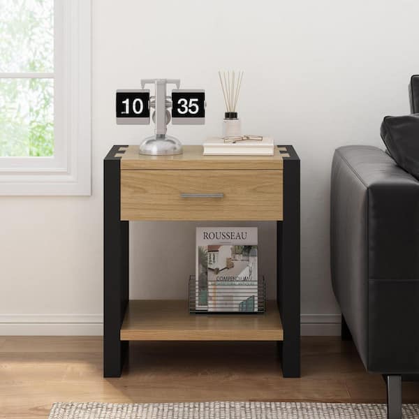 CHRISTOPHER KNIGHT HOME Tillie Natural and Black 1-Drawer 22.75 in