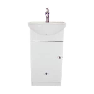 Mahayla 17-3/4 in. Bathroom Vanity Sink Combo in White with Faucet Drain and Overflow