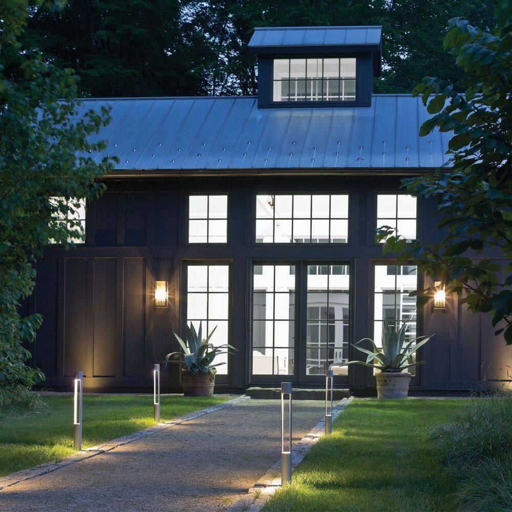 Titanium LED Outdoor Path Light with Etched Glass Lens