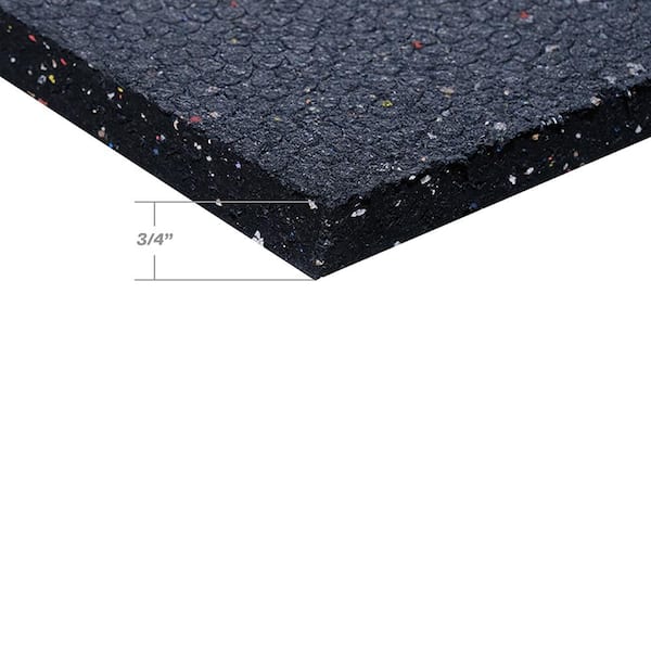 Rectangular Heavy Duty Black Rubber Flooring Roll Mat Size 1/4 Inch x 4 x 2  Feet
