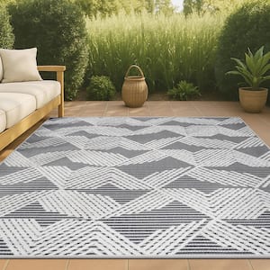 JONATHAN Y Jazz High-Low Pile Art Deco Geometric Beige 8 ft. x 10