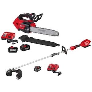 M18 FUEL 14 in. Top Handle 18V Lithium-Ion Brushless Cordless Chainsaw Kit w/String Trimmer, (2) 8.0 Ah, 12.0 Ah Battery