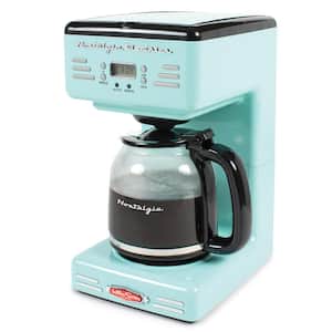 12-Cup Blue Coffee Maker with Pause and Serve Function