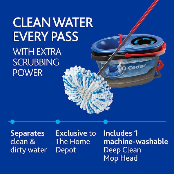 RinseClean Deep Clean Microfiber Spin Mop, Clean with Clean Water (The Home Depot Exclusive)