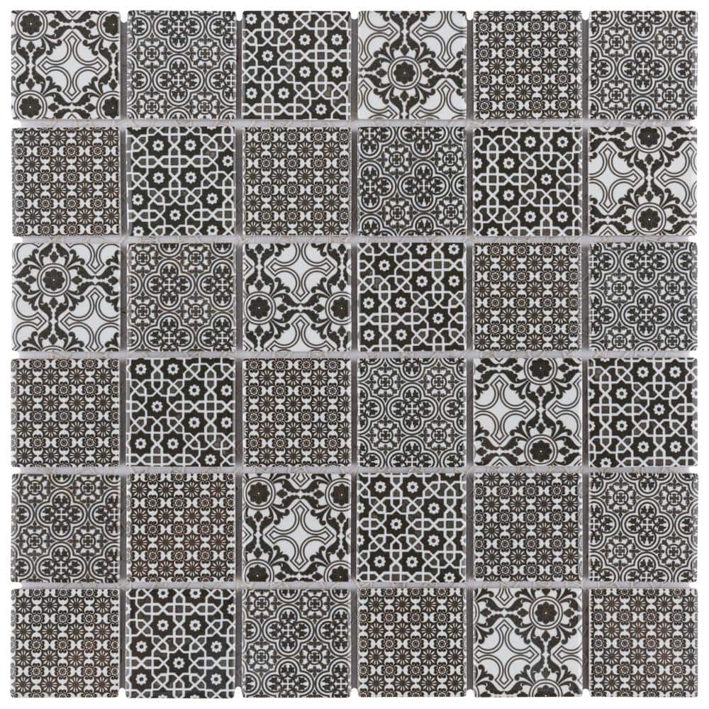 Classico 2 in. Square Black 6 in. x 6 in. Porcelain Mosaic Take Home Tile Sample price history on PriceWatchPro