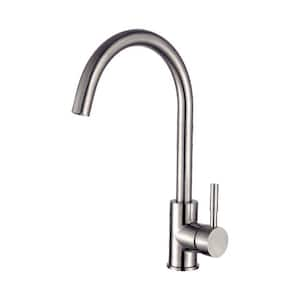 Single Hole Single-Handle Standard Kitchen Faucet in Brushed Nickel