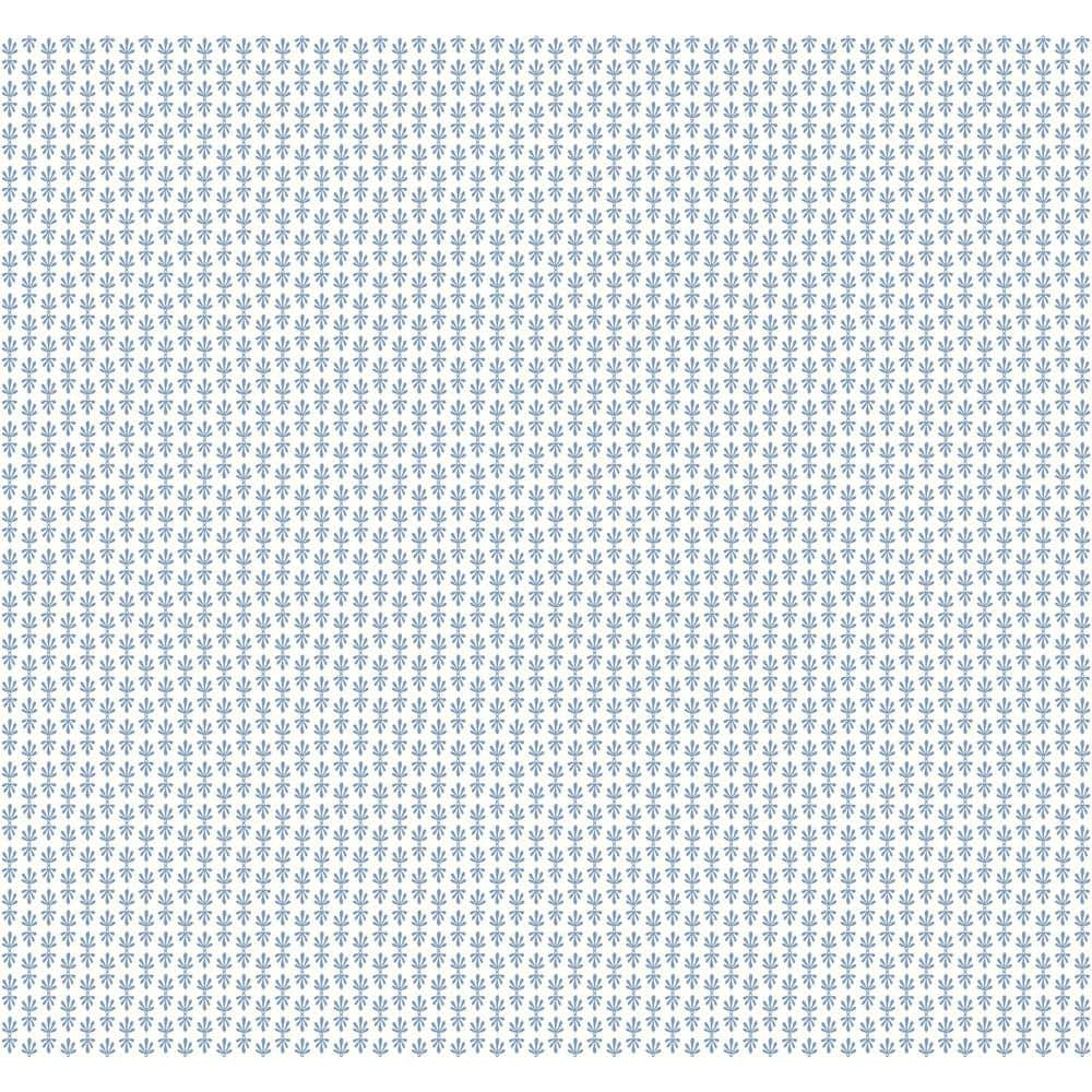 Petal Blue 27" W x 324" L Smooth Floral Wallpaper Roll