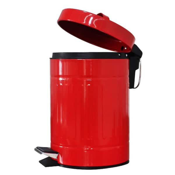 Unbranded 0.8 Gal. Red Mini Metal Pedal Trash Can