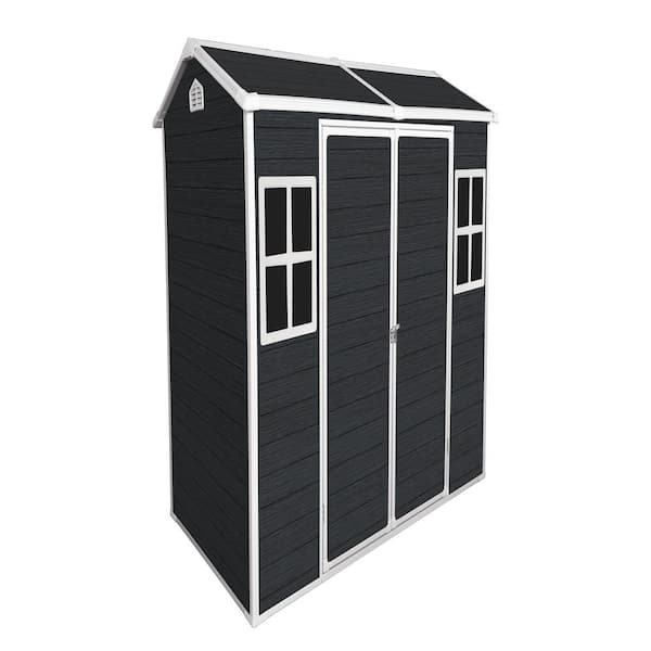 4 ft. W x 8 ft. D Resin Shed with Lockable Door for Garden Tools(32 sq. ft.)