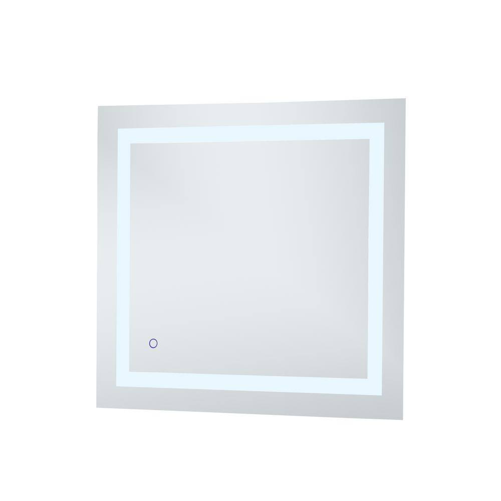 Polished Nickel Rectangular LED Light Bathroom Vanity Mirror