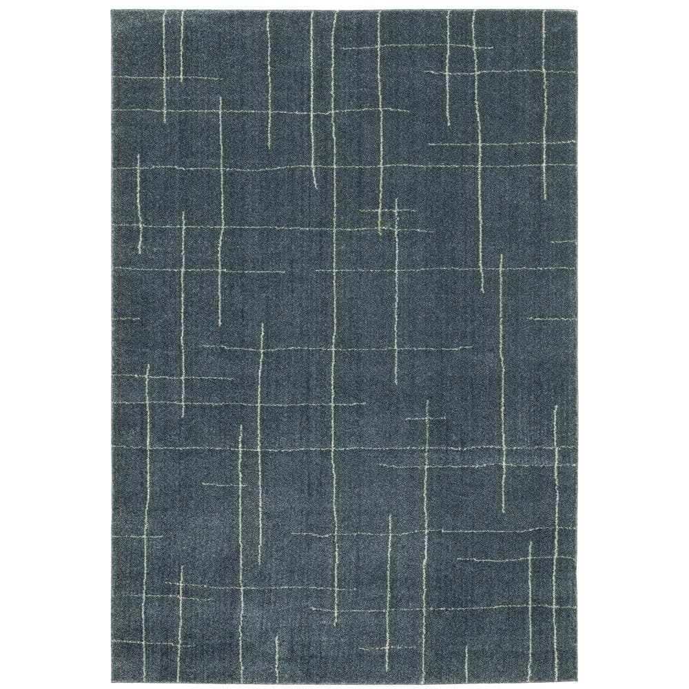 Apex Blue 5 ft. x 8 ft. Solid Abstract Geometric Polyester Indoor Area Rug price history on PriceWatchPro