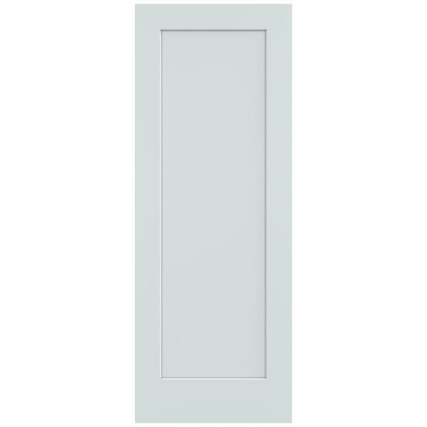 JELD-WEN 32 in. x 80 in. Madison Light Gray Painted Smooth Solid Core Molded Composite MDF Interior Door Slab