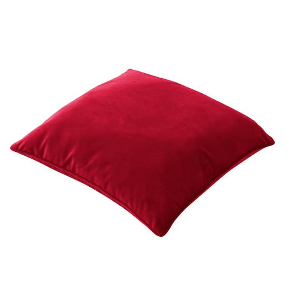 ETASOP Velvet Pillow Covers with Inserts Included 18x18, Pack of 2 Soft  Solid Decorative Throw Pillows for Sofa Bedroom Car (Red)