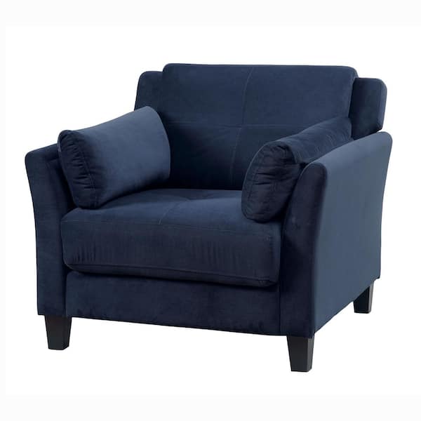 Furniture of America Xanthos Navy Flannelette Tufted Accent Chair