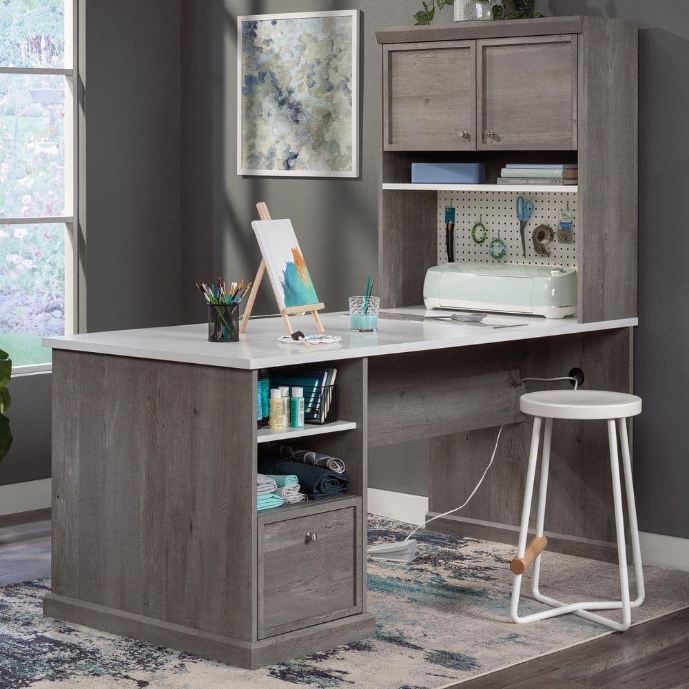 Craft Pro Series Mystic Oak Finish 66 in. Storage Cabinet with Adjustable Shelves