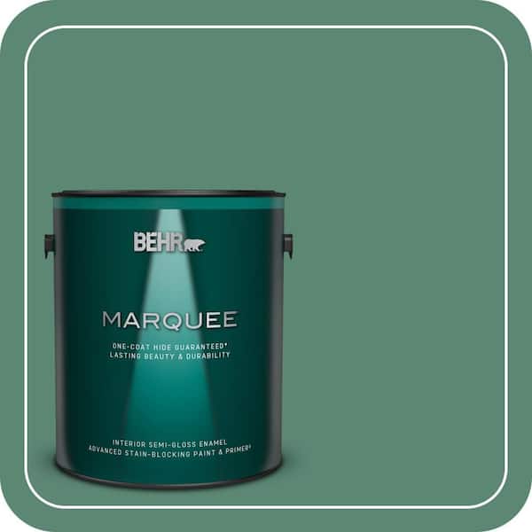 BEHR MARQUEE 1 gal. #MQ6-43 Dark Jade One-Coat Hide Semi-Gloss Enamel Interior Paint & Primer