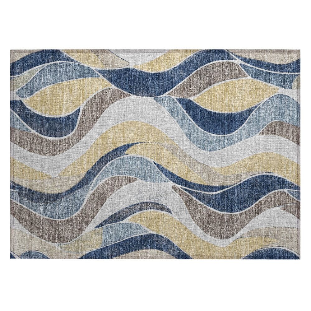 Chantille Machine Washable Indoor/Outdoor Abstract ACN2976 Navy 2 ft. x 3 ft. Accent Rug price history on PriceWatchPro