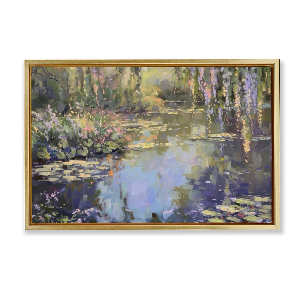 Morning on Lily Pond by LSR Design Studio Gold Floater Frame Nature Graphic Art Print 21 in. x 31 in. price history on PriceWatchPro