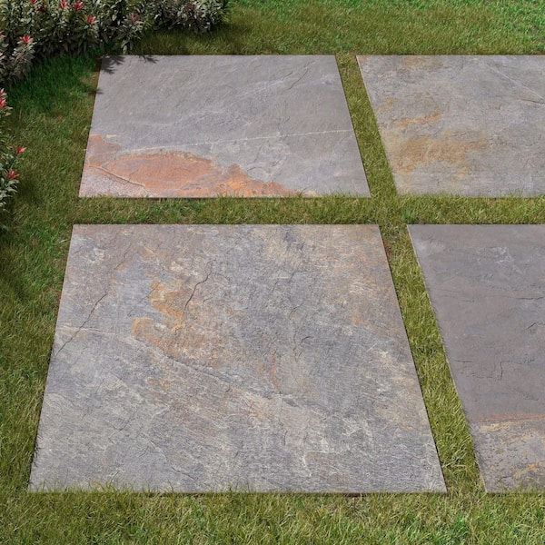 Corso Italia Flagstone Gold 24 in. x 24 in. x 0.75 in. Stone Look Porcelain Paver