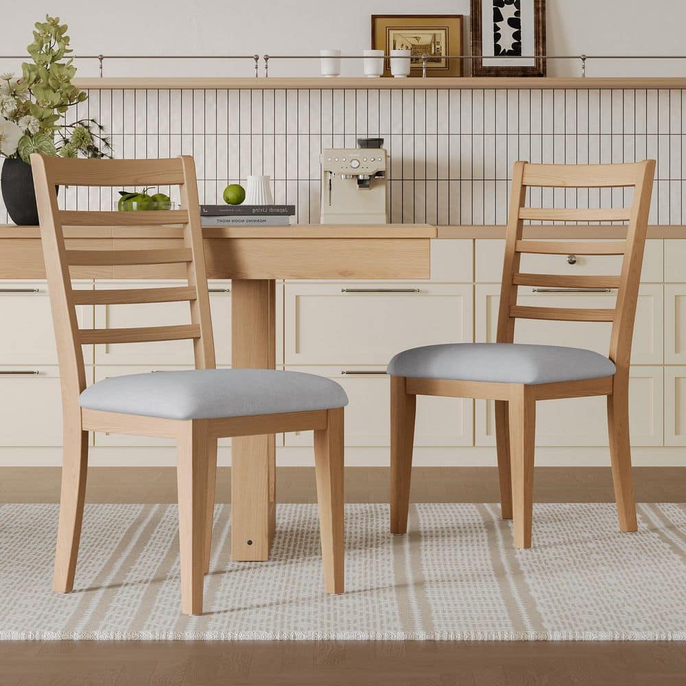 Natural Cushioned Dining Chairs 2 of Chairs Included
