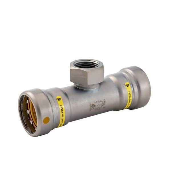 1 in. x 1 in. x 3/4 in. Carbon Steel Press x Press x FPT Reducing Tee Fitting