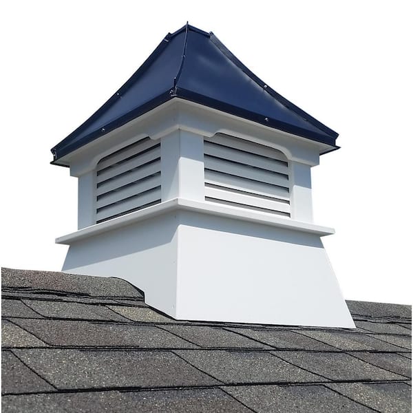 Ozark 20 in. x 20 in. x 31 in. Composite Vinyl Cupola with Black Aluminum Roof