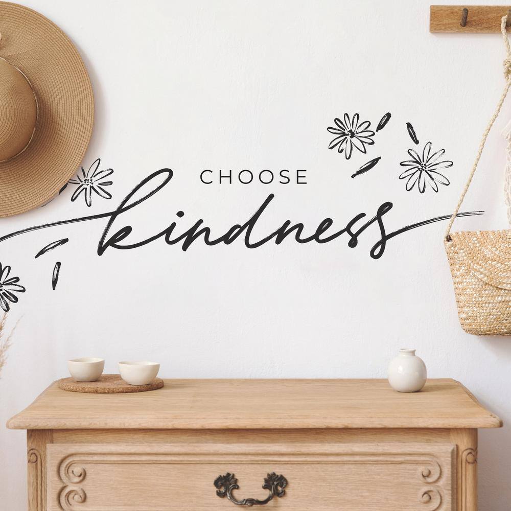 Black Choose Kindness Peel and Stick Vinyl Wall Decal