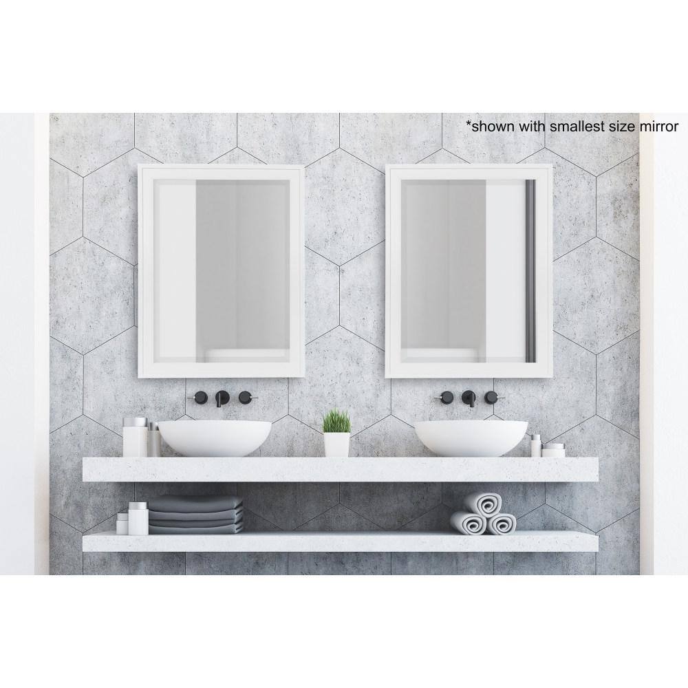 Elegant Full-Length White Polystyrene Vanity Mirror 44.5"
