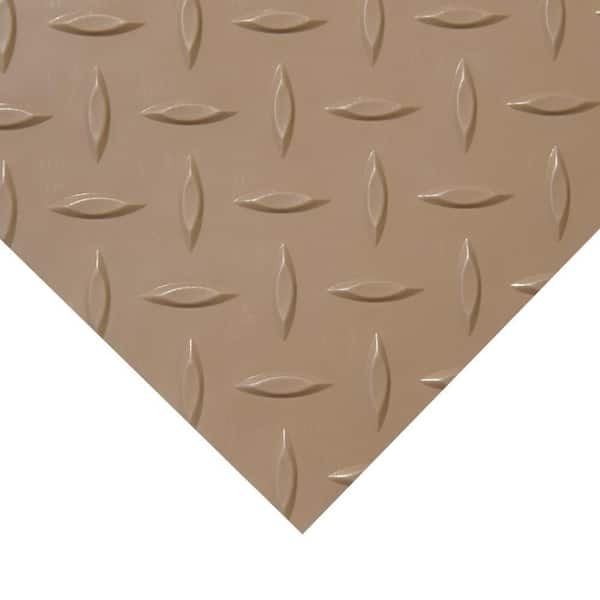 Diamond-Plate Metallic 4 ft. x 6 ft. Beige PVC Flooring (24 sq. ft.)