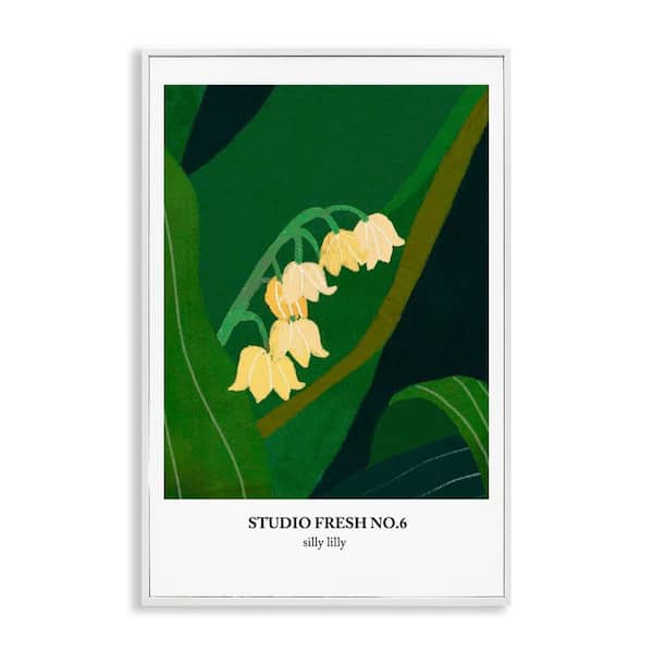 Stupell Industries Silly Lily Studio Poster by Incado White Framed Nature Giclee Art Print 18 in. x 12 in.