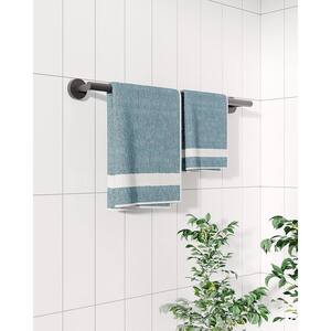 Bathroom 24 in. Wall Mounted Towel Bar Towel Holder in Stainless Steel Matte Black