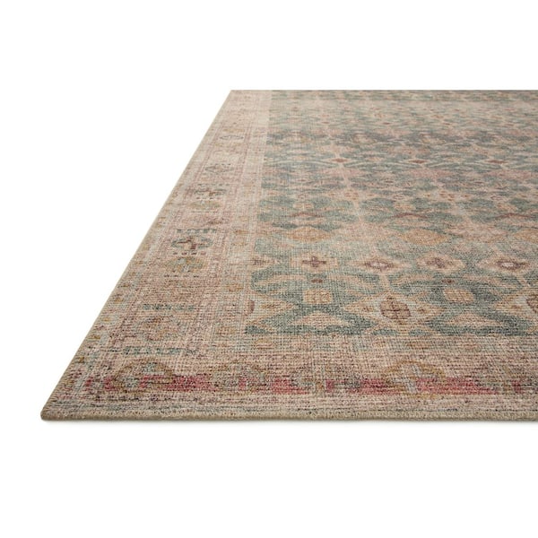 Angela Rose Aubrey 5 ft. x 7 ft. Aqua / Sand Traditional Area Rug