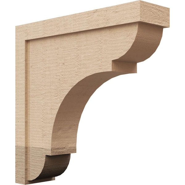 Ekena Millwork 6-in. x 24-in. x 24-in. Series 1 Thin Bryant Rough Cedar Woodgrain Timberthane Polyurethane Corbel, Primed Tan