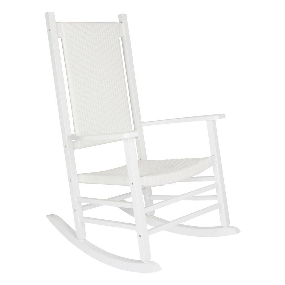 Shine Company White Wood Outdoor Rocking Chair 4335WT-2BX - The Home Depot