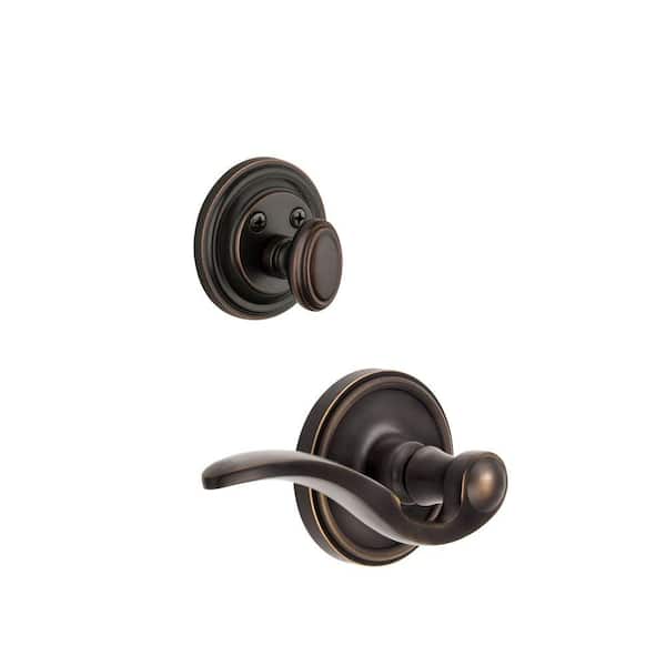 Grandeur Georgetown Single Cylinder Timeless Bronze Combo Pack Keyed Alike Right Handed Bellagio Lever and Matching Deadbolt