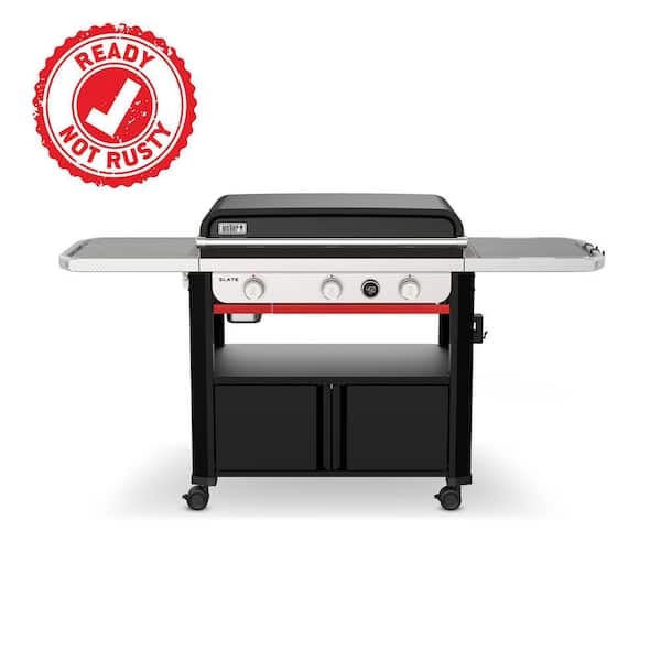 Weber Slate Griddle 3-Burner Propane Gas 30 in. Flat Top Grill in Black with Thermometer