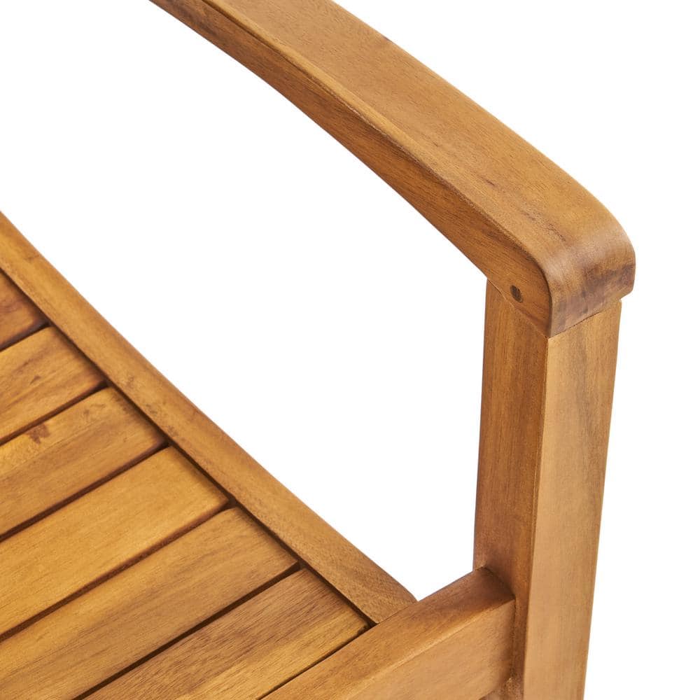 Teak Brown 3-Piece Acacia Wood Bistro Set