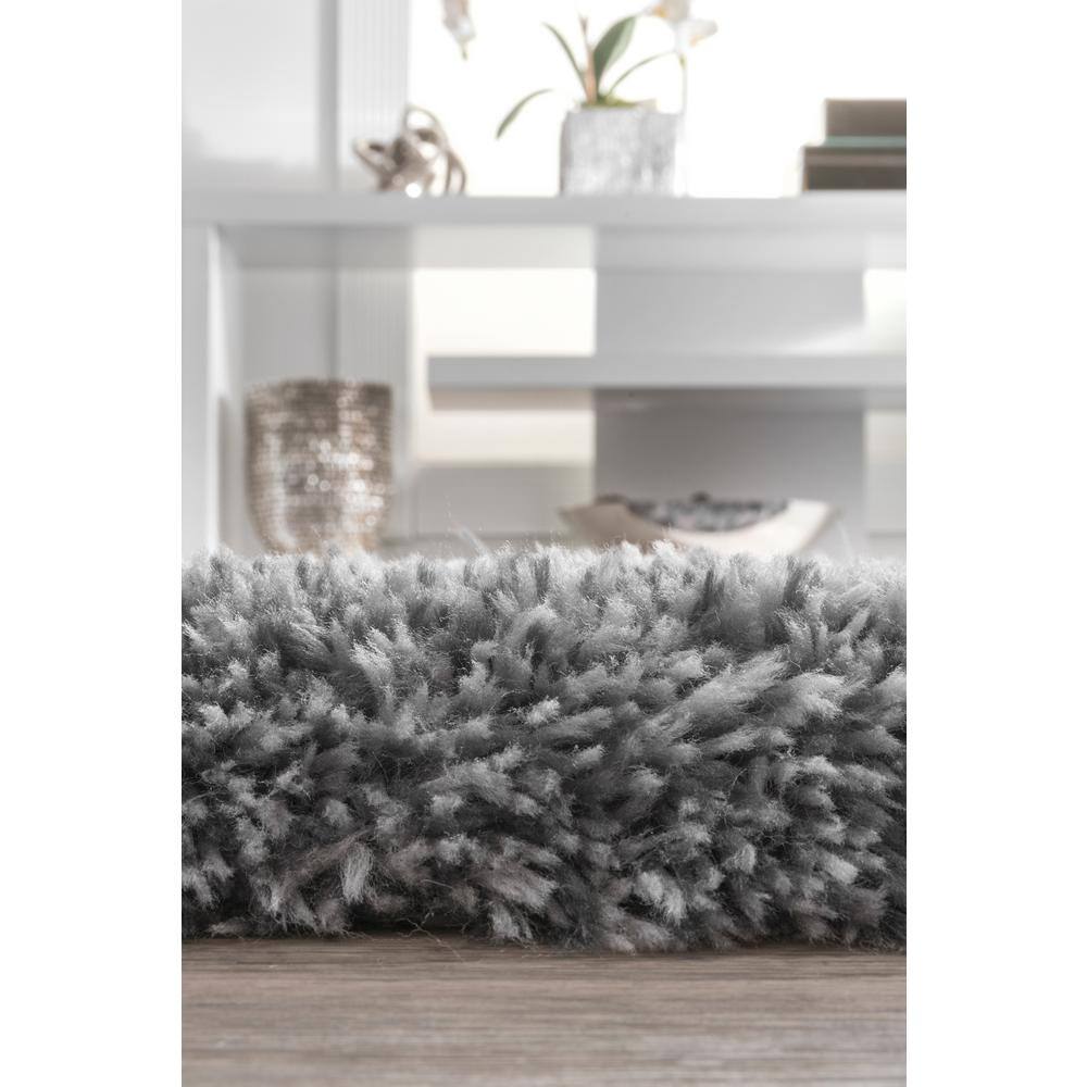 Reversible Handmade Tufted Gray Shag Area Rug 3' x 5'