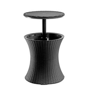 7. 5 Gal. Patio Furniture Rattan Style Patio Beverage Cooler Bar Table