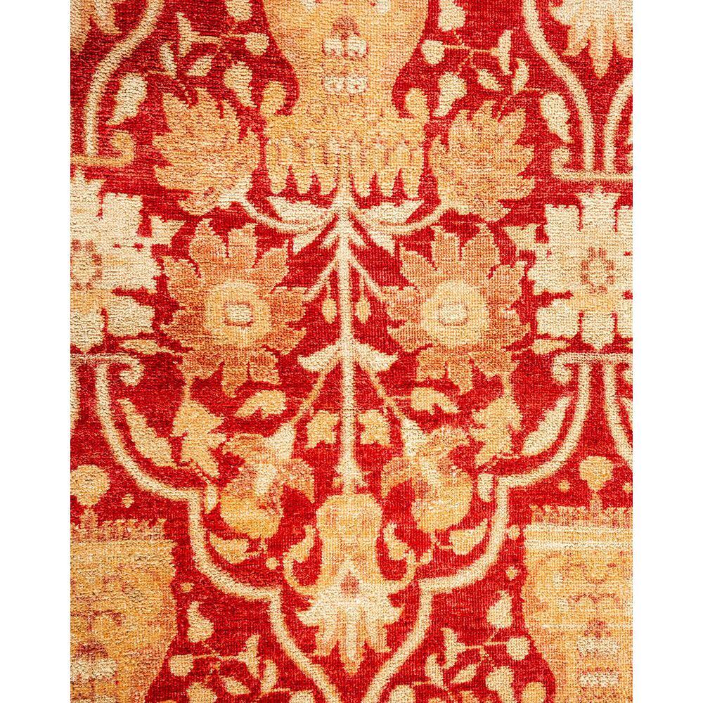 Handmade Red Wool Rectangular Area Rug 6'0" x 9'2"