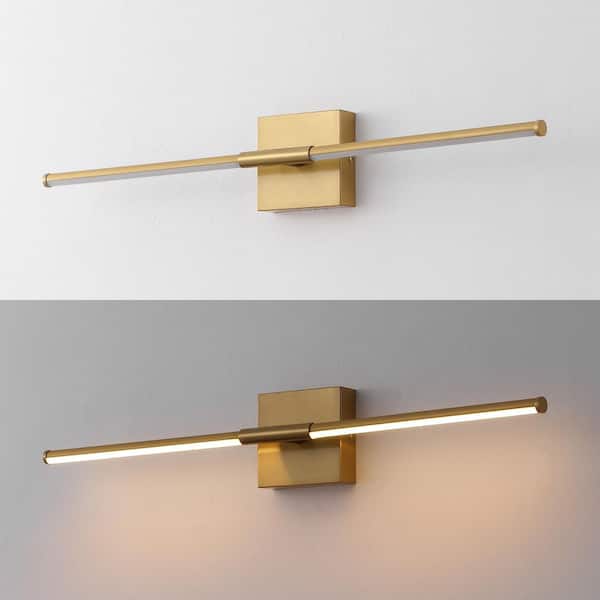 JONATHAN Y Makena 28 in. Gold Dimmable Integrated LED Metal