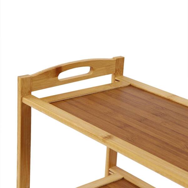 YIYIBYUS 30.7 in. H 20-Pair 5 Tier Brown Bamboo Shoe Rack HG-HS