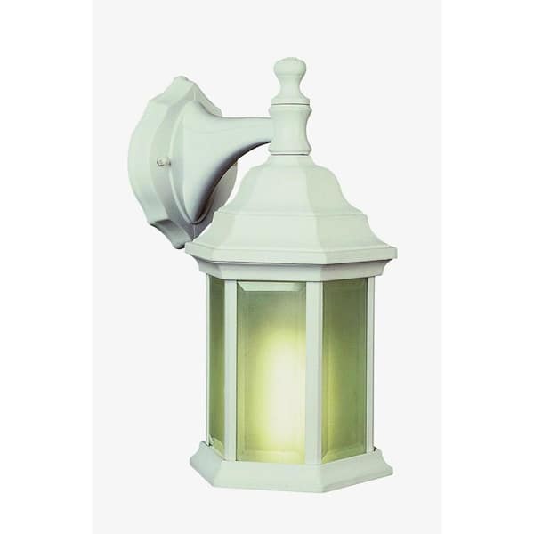 Bel Air Lighting Stewart 1-Light White Outdoor CFL Wall Lantern Sconce