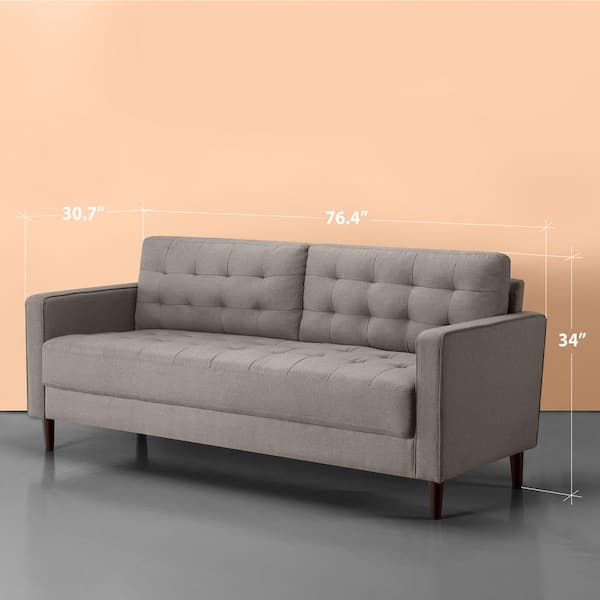 Zinus Benton 3-Seat Stone Grey Upholstered Sofa OLB-SF-E7631G 