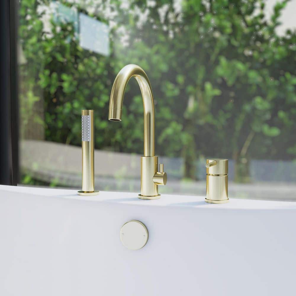 Montego Single-Handle Deck Mounted Roman Tub Faucet with Handshower in Brass price history on PriceWatchPro