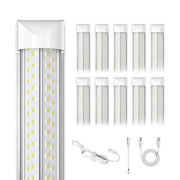 8ft 100-Watt LED Shop Light, Linkable 96" 8 Foot Fixture for Garage Warehouse Factory Barn, 10-Pack