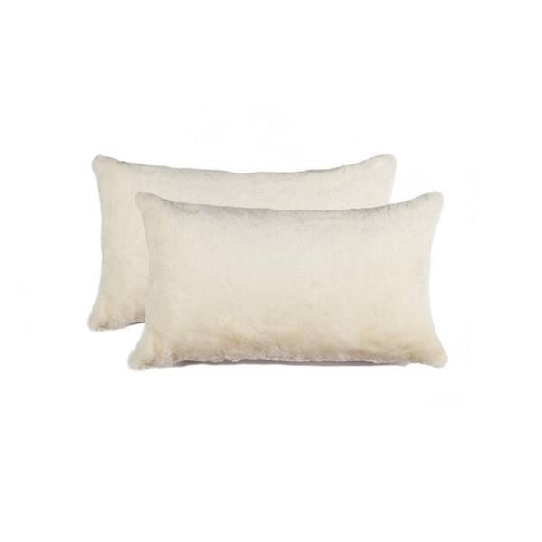 natural Nelson Sheepskin Chocolate Solid 12 in. x 20 in. Throw Pillow (Set of 2)